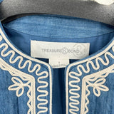 women Treasure & Bond Soutache Embroidered Quilted Cotton MSRP $129 Blue Jacket S