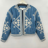 women Treasure & Bond Soutache Embroidered Quilted Cotton MSRP $129 Blue Jacket S