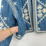 women Treasure & Bond Soutache Embroidered Quilted Cotton MSRP $129 Blue Jacket S