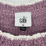 women Cabi Cotton Striped Lavender White Sweater M