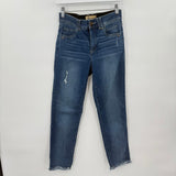 women Democracy Distressed Straight Leg Blue Jeans 2