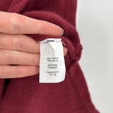 women J. Crew Outlet Sleeveless Turtleneck Cotton/Wool Split Hem Maroon Sweater XS