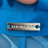 women Elie Tahari Sheer Silk Blue Woven Top L