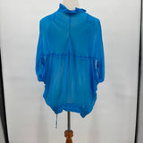 women Elie Tahari Sheer Silk Blue Woven Top L