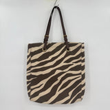 women Michael Kors Jet Set Zebra Print Canvas Tote Brown & Cream Purse