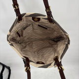 women Michael Kors Jet Set Zebra Print Canvas Tote Brown & Cream Purse
