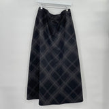 women CJ Banks Plaid Maxi Black/Gray Skirt 1X