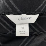 women CJ Banks Plaid Maxi Black/Gray Skirt 1X