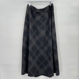 women CJ Banks Plaid Maxi Black/Gray Skirt 1X