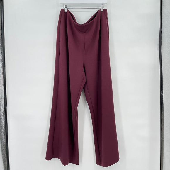 women Lane Bryant NWT Wide Leg Knit Eggplant Purple Pants 20