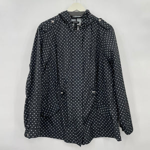 women Torrid Polka Dot Rain Black & White Jacket 1X