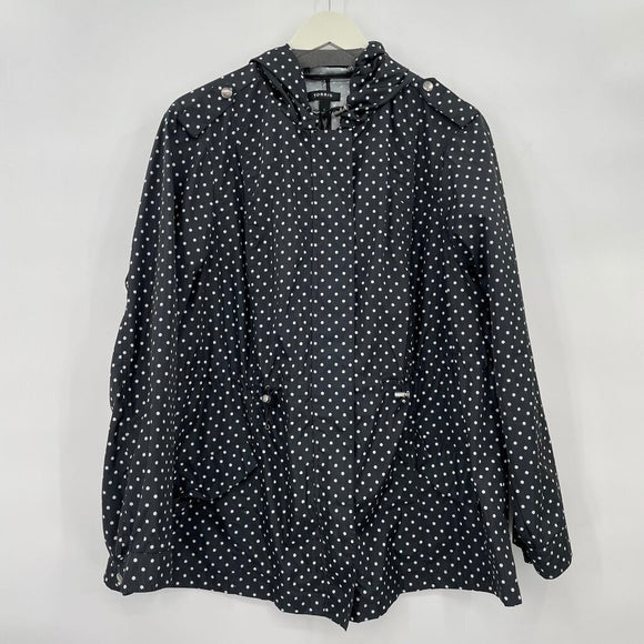women Torrid Polka Dot Rain Black & White Jacket 1X