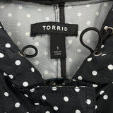 women Torrid Polka Dot Rain Black & White Jacket 1X