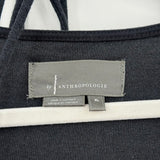 women Anthropologie Tie Front Midi Charcoal Gray Dress XL