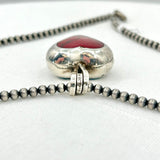 Sterling Silver 925 & Stone Heart Pendant Jewelry