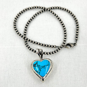 Sterling Silver 925 & Stone Heart Pendant Jewelry
