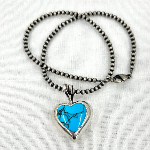 Sterling Silver 925 & Stone Heart Pendant Jewelry