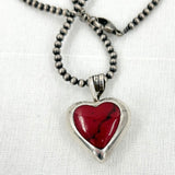 Sterling Silver 925 & Stone Heart Pendant Jewelry