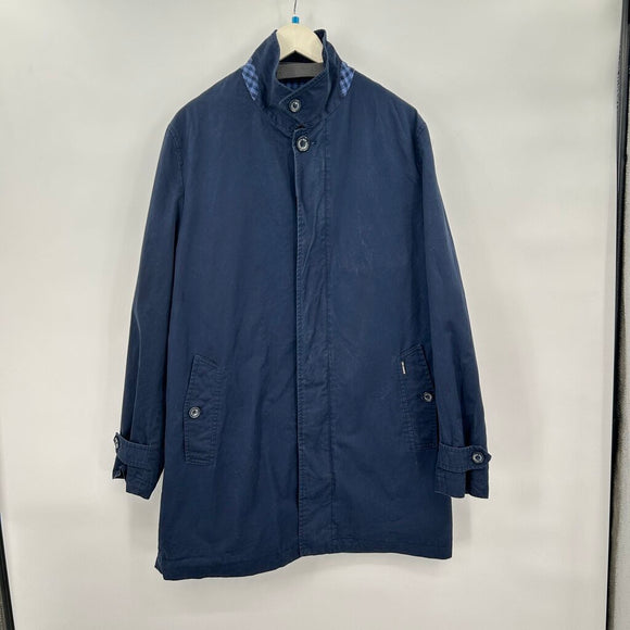 men Ben Sherman Cotton Mac MSRP $165 Navy Blue Jacket XXL