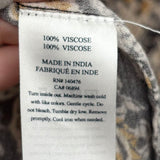 women Faherty Faith Ruffle Sleeveless Blouse in Leaf Batik MSRP $138 Gray Mustard Tan Woven Top L