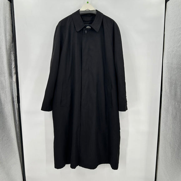 men Weatherproof Insulated Trench Black Coat 42L