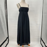 women Abercrombie & Fitch Empire Waist Spaghetti Strap Maxi Black Dress S
