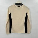 women Banana Republic Factory Merino Color Block Crew Cream & White Sweater S