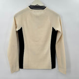 women Banana Republic Outlet Merino Color Block Crew Cream & White Sweater S