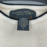 women Banana Republic Outlet Merino Color Block Crew Cream & White Sweater S