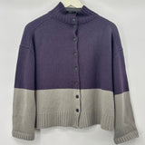 women Carve Designs MSRP $118 Wool Blend Color Block Montrose Purple & Gray Sweater S