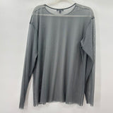 women Universal Standard Thames Fog Mesh Top Gray Knit Top 18/20/1X