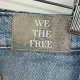 women Free People We the Free Boomerang High Rise Long Blue Shorts 25