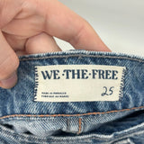 women Free People We the Free Boomerang High Rise Long Blue Shorts 25