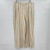 women J. Crew Outlet Striped Linen/Cotton Blend Tan & White Pants 12