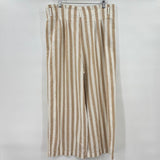 women J. Crew Outlet Striped Linen/Cotton Blend Tan & White Pants 12