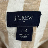 women J. Crew Outlet Striped Linen/Cotton Blend Tan & White Pants 12