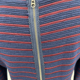 women Maeve - Anthro Brenna Jersey Knit Striped MSRP $128 Navy Rust Dress 8
