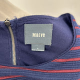 women Maeve - Anthro Brenna Jersey Knit Striped MSRP $128 Navy Rust Dress 8