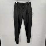 women Spanx Vegan Leather Joggers Black Pants L