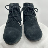 women Toms Suede Lace Up Wedges Black Shoes 9