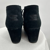 women Toms Suede Lace Up Wedges Black Shoes 9