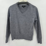 women Quince Merino V-Neck Gray Sweater M