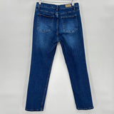 women Supplies High Rise Slim Straight Blue Jeans 8