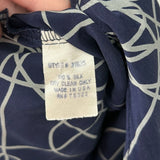 women Tocca Silk Line Print Navy Blue Dress S