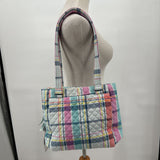 women Vera Bradley NWT Multi-Compartment Shoulder Bag Pastel Plaid Purse