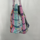 women Vera Bradley NWT Multi-Compartment Shoulder Bag Pastel Plaid Purse