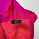 women Jim Thompson Large Silk Hot Pink & Orange Scarf 33x79