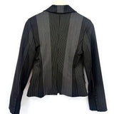 women NV Collection Mixed Stripe Blazer Black Jacket XS
