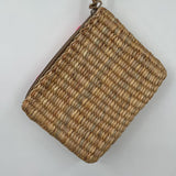 women Sea & Grass NWT Eva Handwoven Wristlet Clutch Pompom Natural/Pink Purse