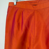 women Silkland Silk Dress Pants Orange Pants 10